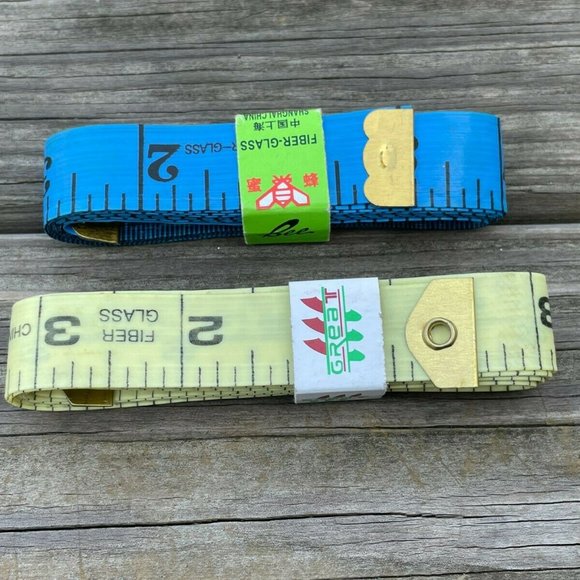 Measurement Tape Tailoring Sewing Tape Lot of 2 Blue Light Yellow Tapes - Picture 6 of 11